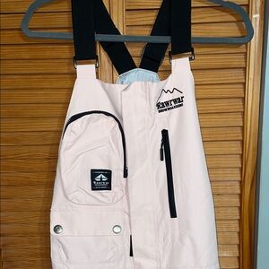 Rawrwar Snowboarding Light Pink Adjustable Snow Bib